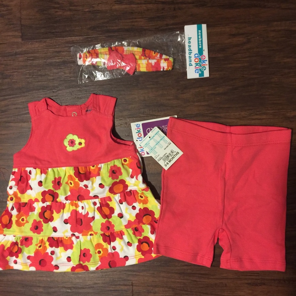 Okie Dokie Baby Girls Shorts & Top Set Size 3-6M